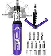 Ratchet Screwdriver Set, 14-in-1 Multi Bit Screwdriver Set, 180° Pivoting Adjustable Angle Screwd...