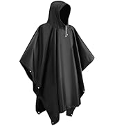 HCFGS Rain Ponchos for Adults, Reusable Waterproof EVA Raincoats with Drawstring Hood & Sleeves, ...
