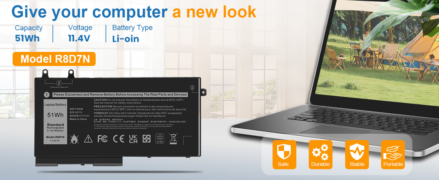 R8D7N 1V1XF Laptop Battery
