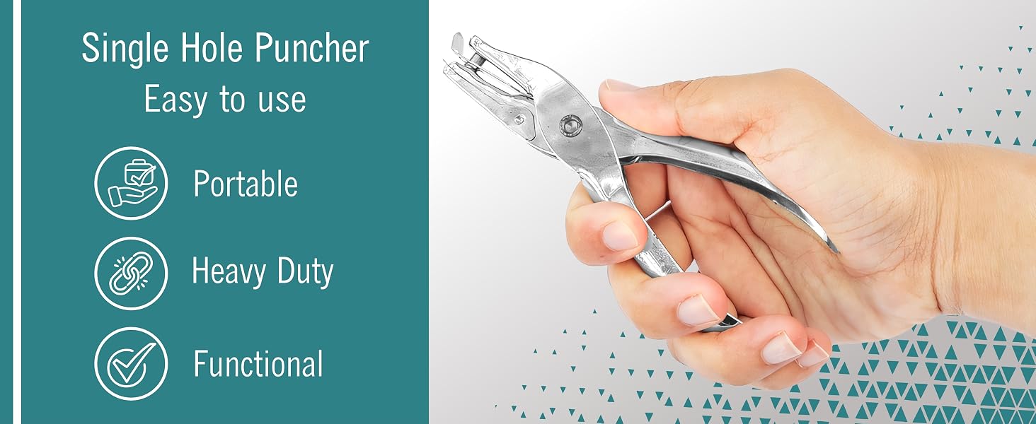 Single Hole Punch 1/4” Paper Hole Puncher One Hole Puncher for Kids and Adults