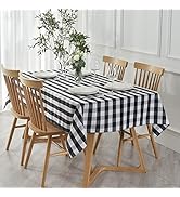 maxmill Rectangle Checkered Tablecloth Waterproof Spillproof Wrinkle Resistant Buffalo Plaid Heav...