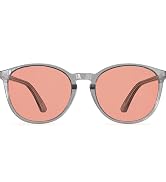 Bloomoak Rose Tinted Migraine Relief Glasses,Round Retro Blue Light Glasses for Light Sensitivity...