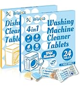 Washing Machine Cleaner Tablets 24 Dishwasher Cleaner Tablets Deodorizer 24-Deep Cleaning Washer ...