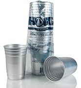 Hogg Aluminum Cups 20 Pack, 16 oz Reusable Drinking Glasses | Adult Party Supplies | Bulk Set