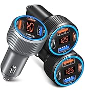 USB C Car Charger, 3 Pack 65W Dual 12V Car Power Adapter with Voltmeter QC+PD 3.0 Multi Port Fast...