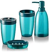 iMucci Bathroom Accessories Set 4Piece Plastic Bathroom Decor Sets Accessories, Toothbrush Holder...
