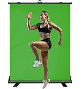 WASJOYE Green Screen Background with Stand, 79 x 59 in Portable Collapsible Chroma Key Backdrop, ...
