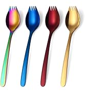 Lovingly Yours 7-inch Spork Stainless Steel, Reusable Camping Spork, Metal Spork, Set of 4