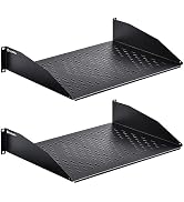 RackPath 2U Cantilever Universal Rack Shelf - 14in Deep – Rackmount Shelf for 19’’ AV/Network Equ...