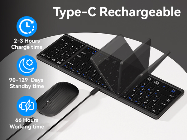 Type-C rechargeable keyboard and mouse