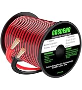 GOSDENG 16 Gauge Wire - 100FT, 2 Conductor Red & Black PVC Cable, 16AWG Copper Clad Aluminum Exte...