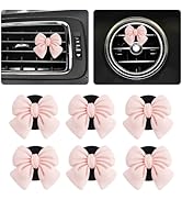 6PCS Pink Bow Car Vent Clips,Cute and Stylish Car Air Vent Clips Car Decor for Vertical or Horizo...