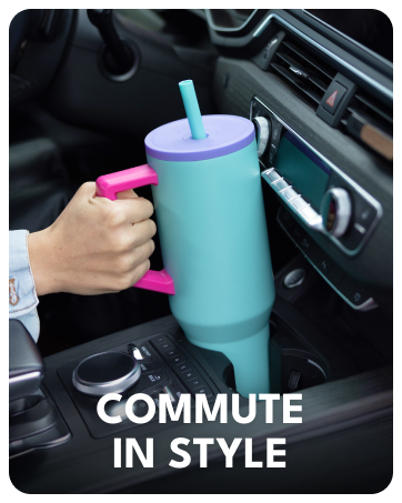Elemental 40oz insulated tumbler, car cup holder compatible for daily hydration.