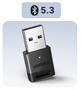 UGREEN USB Bluetooth 5.3 Adapter for PC, Plug & Play for Windows 11/10/8.1, Bluetooth Receiver & ...