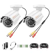 Anlapus 2 Pack 1080P HD Security Cameras, 80ft Night Vision, IP66 Weatherproof, 2MP Outdoor Indoo...
