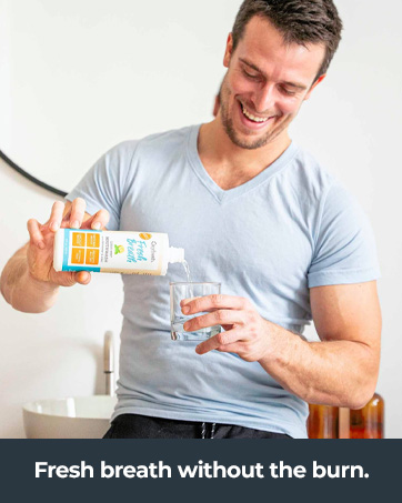 oxyfresh lemon mint mouthwash brighter whiter smiles without the burn