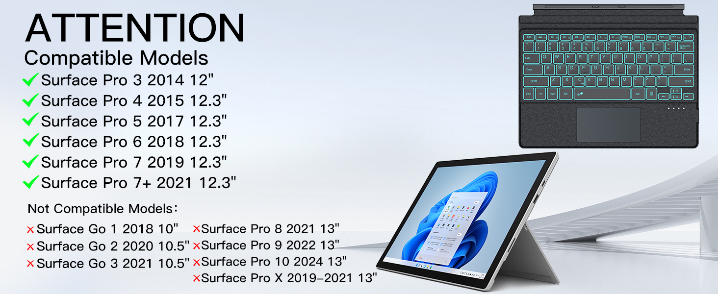 keyboard for microsoft surface pro 7