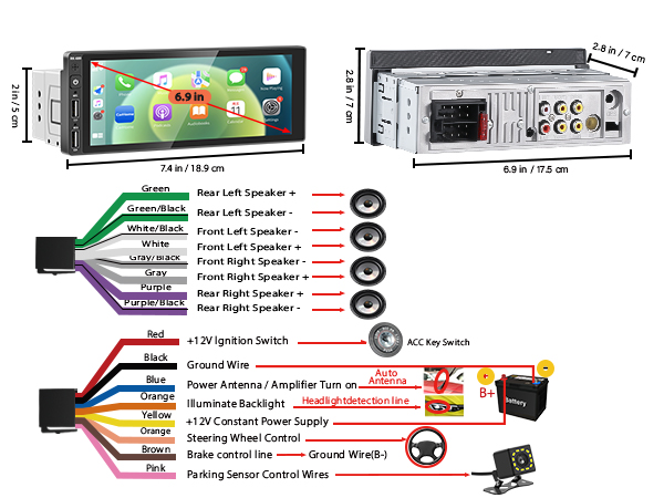 car stereo with clock