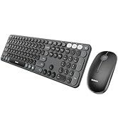 seenda Wireless Bluetooth Keyboard and Mouse Combo, COE202 Round Cute Keycaps, 3 Multi-Device Con...