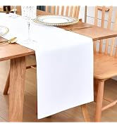 Farmhouse White Table Runner Dining Table Runners 48 Inches Long Coffee Table Runner for Dresser ...