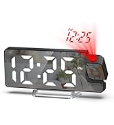 JXTZ Projection Alarm Clock, Digital Alarm Clock with Large 7.9" LED Display, 180° Rotatable Proj...