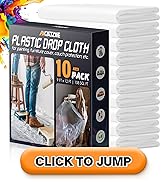 12 x 9 Ft Plastic Drop Cloths (10-Pack) - Disposable Painter's Sheeting & Tarps for Painting, Wat...