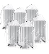 36x50 Inch Extra Large Clear Drawstring Plastic Bags 6 Pack(4 Mils), Dustproof Moistureproof Reus...