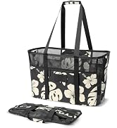 CleverMade Beach Mesh Tote Bag – Lightweight Reusable Grocery & Beach Bag, 11 Gal / 42L