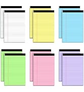 AILZFEI 12pcs Small Legal Pads 5x8 Colored Note Pads Paper College Ruled Notepad Clear Print Writ...