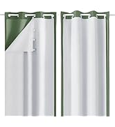 Aiyufeng Greyish White 100% Blackout Curtain Liners 2 Panels Set, Total Black Out Liner for 84 In...