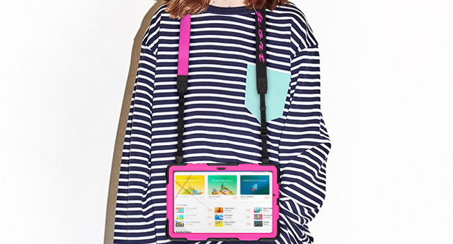 Fasion Case for Samsung Galaxy Tab A9 Plus with colorful shoulder strap fit for women and girls