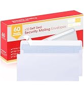 Zzrywuty #10 Letter Size Mailing Envelopes for Business, 60pcs Self Seal Windowless Security Enve...