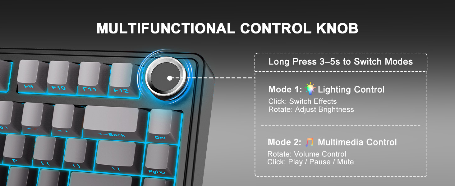 gaming keyboard with knob