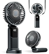GOCKERA Portable Fan, 4200mAh Battery Operated Fan, 5 Speeds&Digital Display, Makeup Fans for Wom...