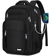Skaypibs Black Backpack for Men Women, School Backpack for Boys Girls Teens, 15.6 Inch Laptop Bac...