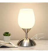 Boncoo Small Touch Lamp for Bedroom Nightstand, 3-Way Dimmable Bedside Lamps Opal Glass Desk Lamp...