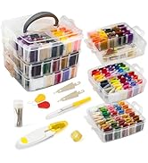 187Pcs Embroidery Floss Polyester Cross-Stitch Thread Kit with Tailoring Tools 150 Colors Friends...
