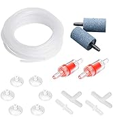 Pawfly 13 Feet Airline Tubing Standard Aquarium Air Pump Accessories with Air Stones, Check Valve...
