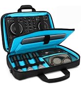 TRENLUVA DJ Controller Case for DDJ-FLX4/REV1/400 with Laptop Compartment | Padded DJ Carrying Ca...