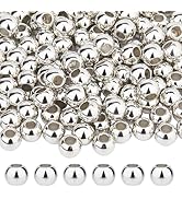 DICOSMETIC 200Pcs 14mm Plastic Round Beads Round Large Hole Beads Plastic European Beads Smooth R...