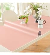 OstepDecor Pink Table Protector 16 x 24 Inch, 1.5mm Thick Plastic Table Cover Protector, PVC Tabl...