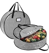 BALEINE Wreath Storage Container, 2 Pack Christmas Wreath Storage Bag with Tear Resistant PE Mate...