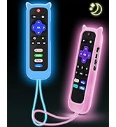 2Pack ONEBOM Cover for Roku Remote with Cat Ears Design, Silicone Skin Case Fit with Hisense/TCL ...