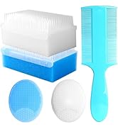 Cradle Cap Brush for Babies, Set of 5 Baby Bath Essentials with Bath Sponge Silicone Scrubber Lon...