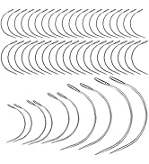 50 Pcs Curved Leather Needles,Curved Leather Hand Sewing Needles with 7 Sizes,Upholstery Needles ...