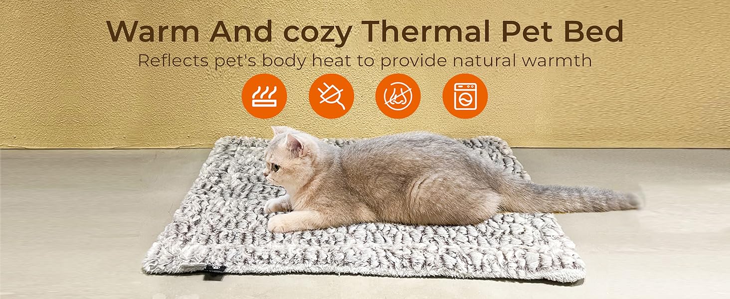 self warming heating cat bed pad mat