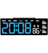 45MinST 8 Inch LED Digital Clock with Medication Reminder – Large Display with Time, Date, Day, T...
