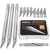 Nicpro 123 PCS Hobby Knife Set, 3 PCS Carving Craft Knife with 120 PCS SK-5 Utility #11 Art Blade...