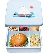 ASOMIC Large Silicone Bento Box, 5 Compartments, Leakproof Lunch Container, BPA-Free, Microwave &...