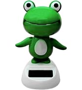 WsjiaboFux Green Cute Car Decor, Bobble Head Frog Dashboard Ornament, Solar Powered Shaking Head ...